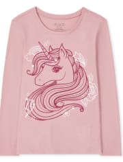 T-shirt graphique licorne pour fille