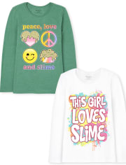 Girls Slime Graphic Tee 2-Pack