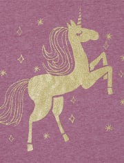 Lot de 3 t-shirts à imprimé licorne pour filles