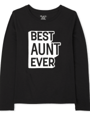 Camiseta estampada de tía familiar a juego para mujer