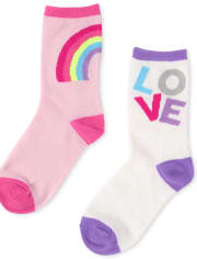 Girls Tie Dye Crew Socks 6-Pack