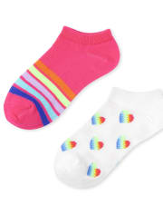 Girls Rainbow Ankle Socks 6-Pack