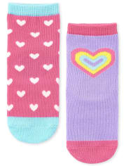 Toddler Girls Heart Midi Socks 6-Pack