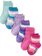 Toddler Girls Striped Midi Socks 6-Pack