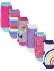 Toddler Girls Rainbow Midi Socks 6-Pack