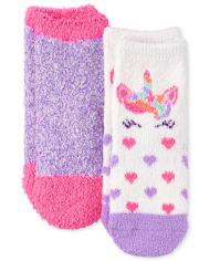 Toddler Girls Unicorn Cozy Socks 2-Pack