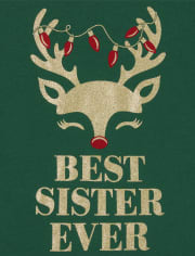 Camiseta estampada con la mejor hermana para niñas