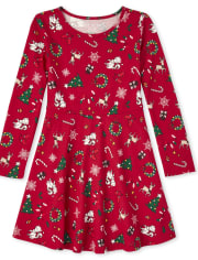 Vestido Niña Estampado Skater