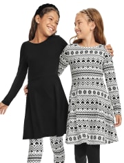 Girls Fairisle Skater Dress 2-Pack