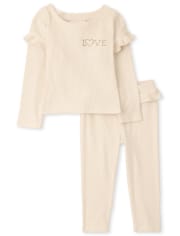 Juego de 2 piezas Love para niñas pequeñas