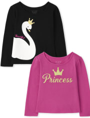 Toddler Girls Princess Top 2-Pack