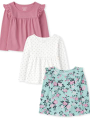 Lot de 3 hauts à volants pour petites filles