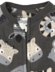 Baby And Toddler Boys Animal Fleece One Piece Pajamas
