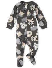 Baby And Toddler Boys Animal Fleece One Piece Pajamas