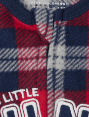 Baby And Toddler Boys Plaid Fleece One Piece Pajamas