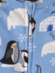 Baby And Toddler Boys Penguin Fleece One Piece Pajamas