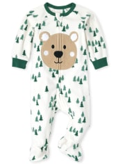 Baby And Toddler Boys Bear Fleece One Piece Pajamas
