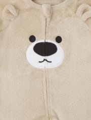 Pijama de una pieza de polar con oso para bebés y niños pequeños
