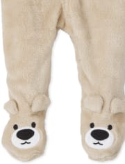 Pijama de una pieza de polar con oso para bebés y niños pequeños