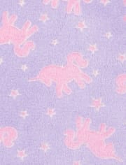 Camisón con capucha de forro polar de unicornio brillante para niñas