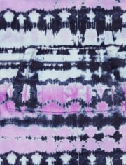 Chemise de nuit à capuche en polaire tie-dye pour fille