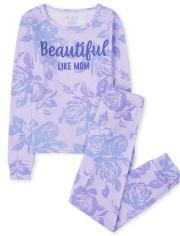 Girls Beautiful Floral Snug Fit Cotton Pajamas