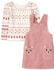 Toddler Girls Polar Bear Skirtall 2-Piece Set