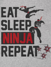 Boys Ninja Repeat Snug Fit Cotton Pajamas