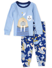 Pijama de algodón Walrus Snug Fit para bebés y niños pequeños