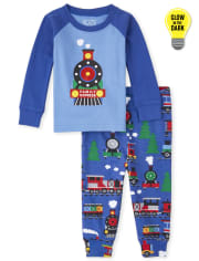 Baby And Toddler Boys Trains Snug Fit Cotton Pajamas
