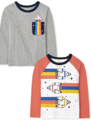 Toddler Boys Space Top 2-Pack