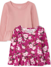 Toddler Girls Peplum Top 2-Pack
