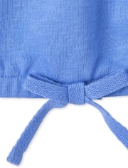 Top de polar con lazo en la parte delantera para niñas con diseño de arcoíris