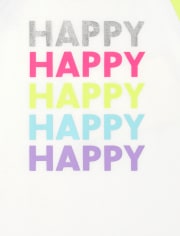 Haut raglan arc-en-ciel pour fille