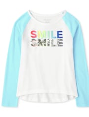 Girls Rainbow Raglan Top