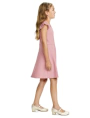 Robe en jacquard stretch en dentelle pour fille