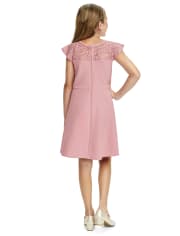 Robe en jacquard stretch en dentelle pour fille