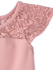 Robe en jacquard stretch en dentelle pour fille