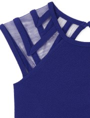 Girls Mesh Stretch Jacquard Dress