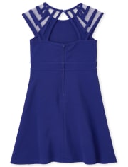 Girls Mesh Stretch Jacquard Dress
