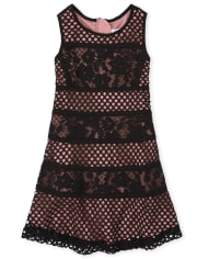 Robe droite en dentelle pour fille