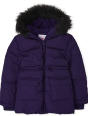 Girls Long Puffer Jacket