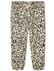 Girls Leopard Pull On Jogger Pants