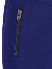 Girls Zip Ponte Knit Pull On Jeggings