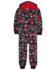 Boys Ninja Fleece One Piece Pajamas