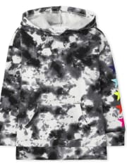Sweat à capuche graphique en molleton pour fille