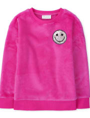 Girls Sequin Faux Fur Sweatshirt