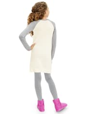 Girls Sequin Star Sweater Dress