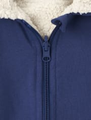 Baby And Toddler Boys Reversible Sherpa Zip Up Hoodie