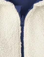 Baby And Toddler Boys Reversible Sherpa Zip Up Hoodie